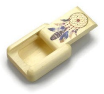 Wood Pill Box: Aspen with Dream Catcher Inlay