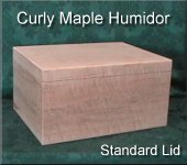 Curly Maple Humidor - Spanish Cedar Lining
