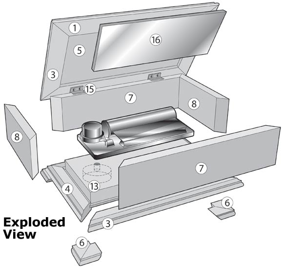 Music Box Exploded View - Woodworking Plan