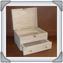 Unfinished Poplar Box with Drawer: 1-7-12