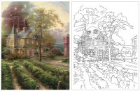 Larger View: Thomas Kinkade Coloring Book Image 2