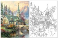 Larger View: Thomas Kinkade Coloring Book Image 3