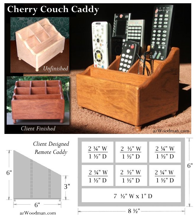 Client Designed Cherry Couch Caddy