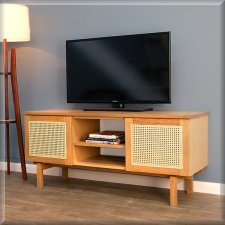 Cane Webbing Media Cabinet Plan