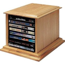 wood cd/dvd tower