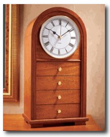 Arched-Top Clock with Drawers Woodworking Plan