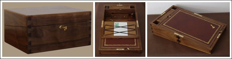 Walnut Writing Slope with Burgandy Leather